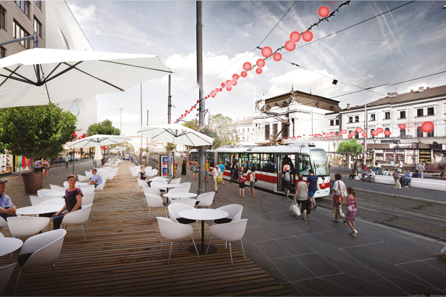 Jiří Žák/Živé město z.s. - Úprava přednádražního prostoru, vizualizace